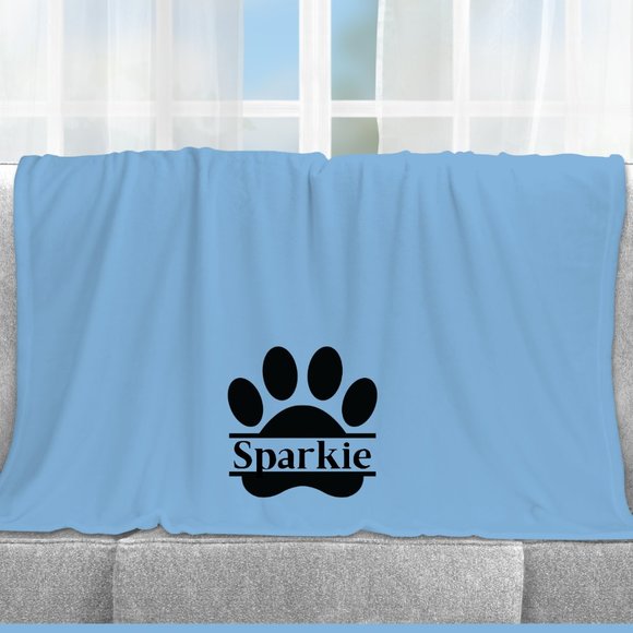 Dog Blanket, Personalized, Custom Name, Pawprint - Picture 2 of 4